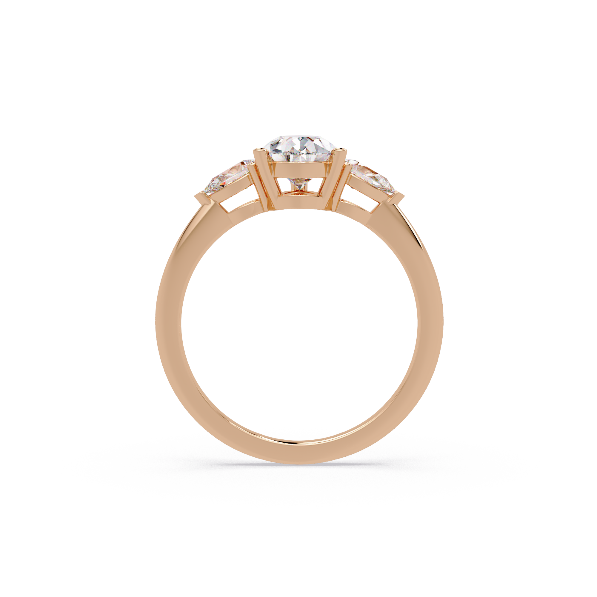Pear-Shaped Three-Stone Diamond Engagement Ring