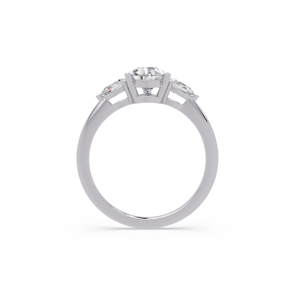 Pear-Shaped Three-Stone Diamond Engagement Ring