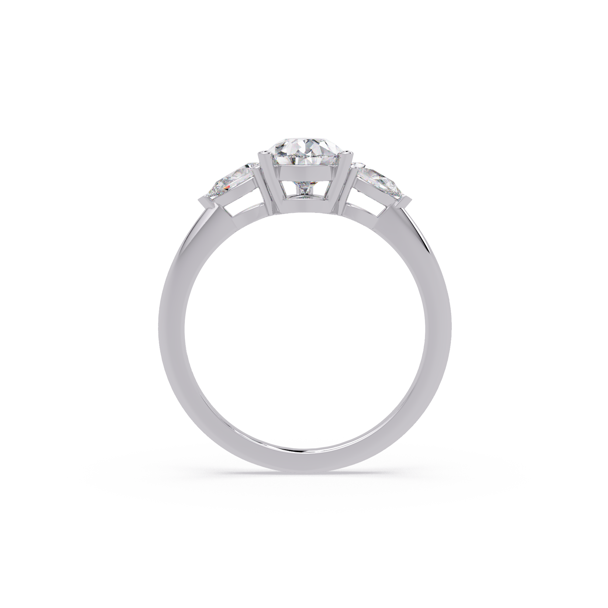 Pear-Shaped Three-Stone Diamond Engagement Ring