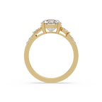 Round Brilliant Cut Engagement Ring with Marquise Accent Diamonds