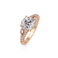 Round Brilliant Cut Engagement Ring with Marquise Accent Diamonds
