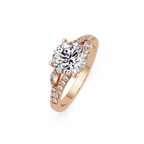 Round Brilliant Cut Engagement Ring with Marquise Accent Diamonds