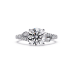Round Brilliant Cut Engagement Ring with Marquise Accent Diamonds