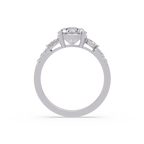 Round Brilliant Cut Engagement Ring with Marquise Accent Diamonds