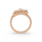 Custom Baguette Emerald Cut Double Halo Engagement Ring