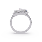Custom Baguette Emerald Cut Double Halo Engagement Ring