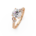 Round Cut Floral Diamond Engagement Ring Set