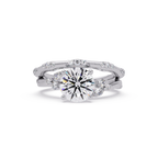 Customizable Round & Marquise Diamond Engagement Ring Set