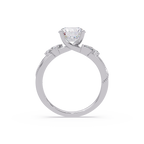 Customizable Round & Marquise Diamond Engagement Ring Set