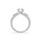 Customizable Radiant Cut Diamond Bridal Ring Set with Round & Marquise Accent Stones
