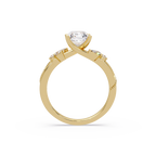 Customizable Radiant Cut Diamond Bridal Ring Set with Round & Marquise Accent Stones