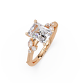 Customizable Radiant Cut Diamond Bridal Ring Set with Round & Marquise Accent Stones