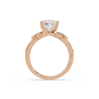 Customizable Princess Cut Diamond Ring with Round & Marquise Accent Stones