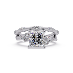 Customizable Princess Cut Diamond Ring with Round & Marquise Accent Stones