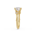 Customizable Princess Cut Diamond Ring with Round & Marquise Accent Stones