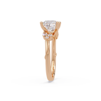 Customizable Princess Cut Diamond Ring with Round & Marquise Accent Stones