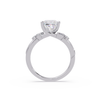 Customizable Princess Cut Diamond Ring with Round & Marquise Accent Stones