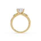 Customizable Princess Cut Diamond Ring with Round & Marquise Accent Stones