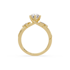 Floral Diamond Engagement Ring with Customizable Center Stone