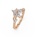 Heart Cut Diamond Ring with Round, Pear & Marquise Accent Stones