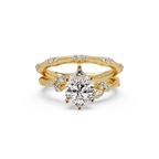 Heart Cut Diamond Ring with Round, Pear & Marquise Accent Stones