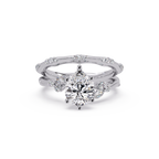 Floral Diamond Engagement Ring with Customizable Center Stone