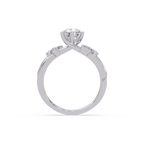 Floral Diamond Engagement Ring with Customizable Center Stone
