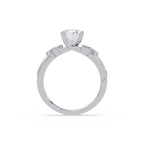 Floral Diamond Engagement Ring with Customizable Round, Oval & Marquise Center Stone
