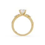 Floral Diamond Engagement Ring with Customizable Round, Oval & Marquise Center Stone