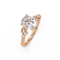 Floral Diamond Engagement Ring with Customizable Round, Oval & Marquise Center Stone