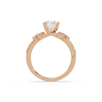 Floral Diamond Engagement Ring with Customizable Round, Oval & Marquise Center Stone