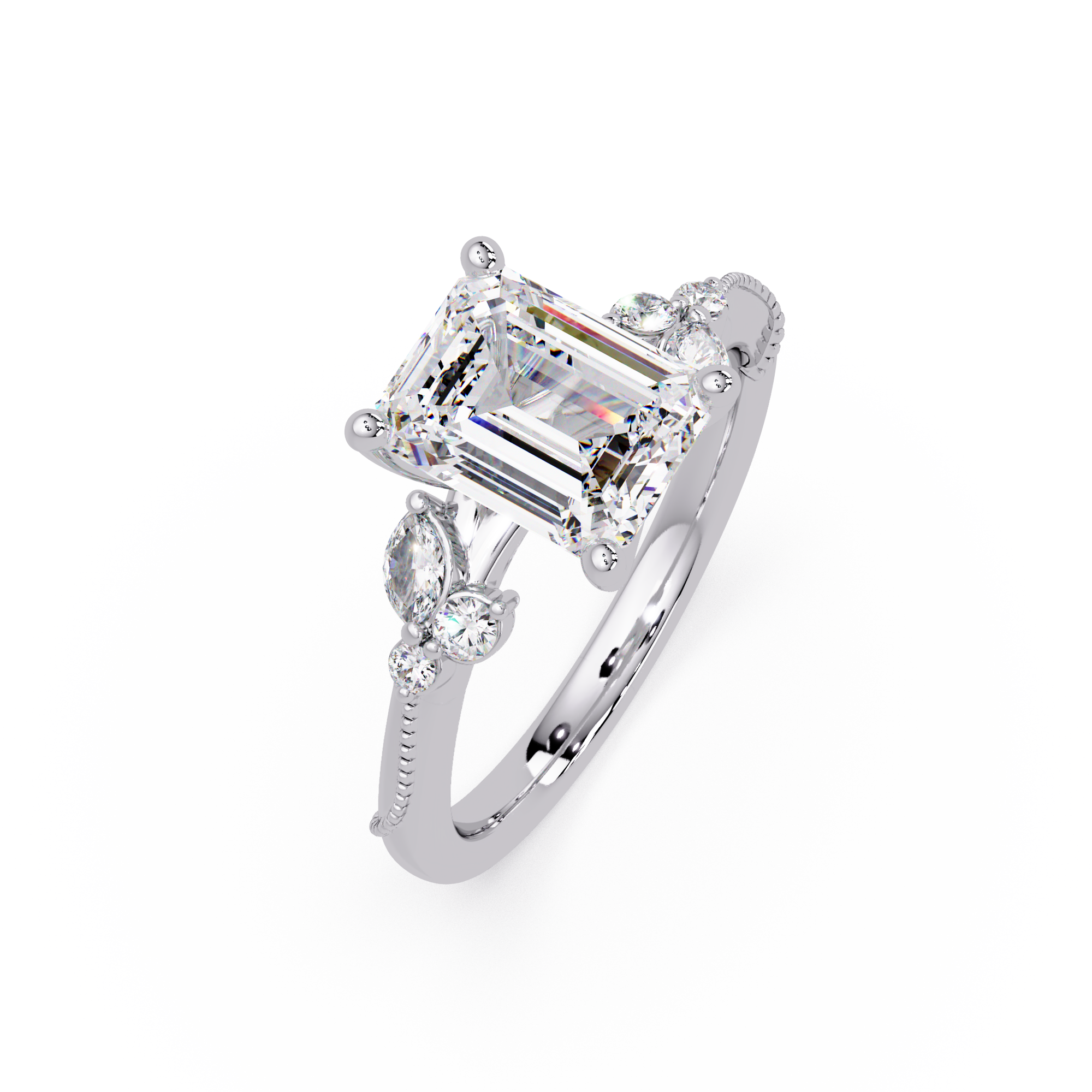 Artisan Emerald Cut Diamond Ring