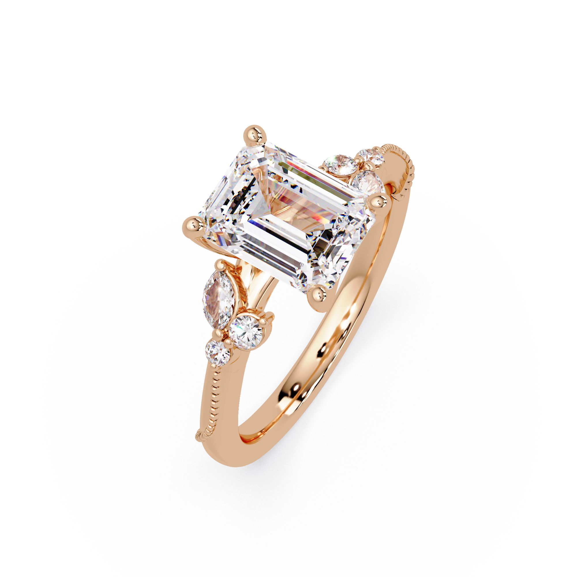 Artisan Emerald Cut Diamond Ring