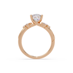 Cushion Cut Diamond Engagement Ring | Nature-Inspired Marquise & Round Accent Ring | Milgrain Solitaire Ring | Laxora