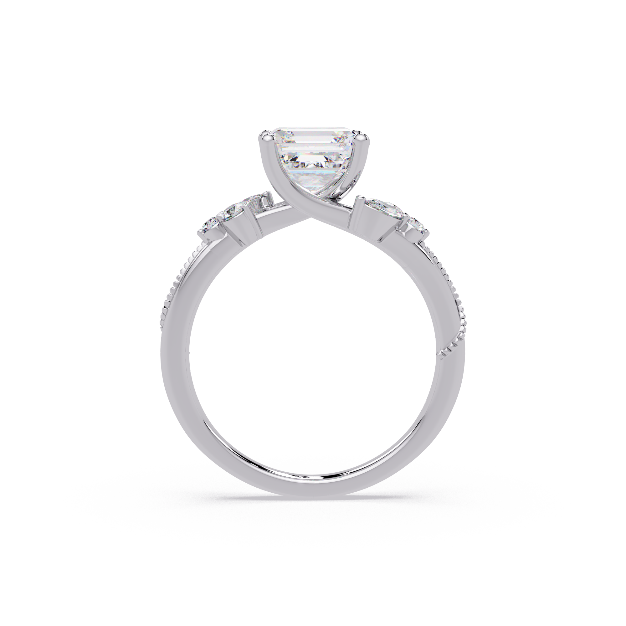 Artisan Emerald Square Cut Diamond Ring