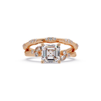 Artisan Emerald Square Cut Diamond Ring