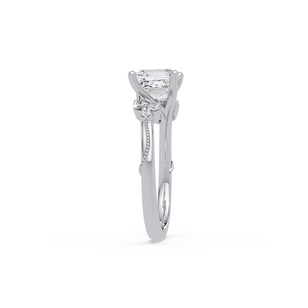 Artisan Emerald Square Cut Diamond Ring