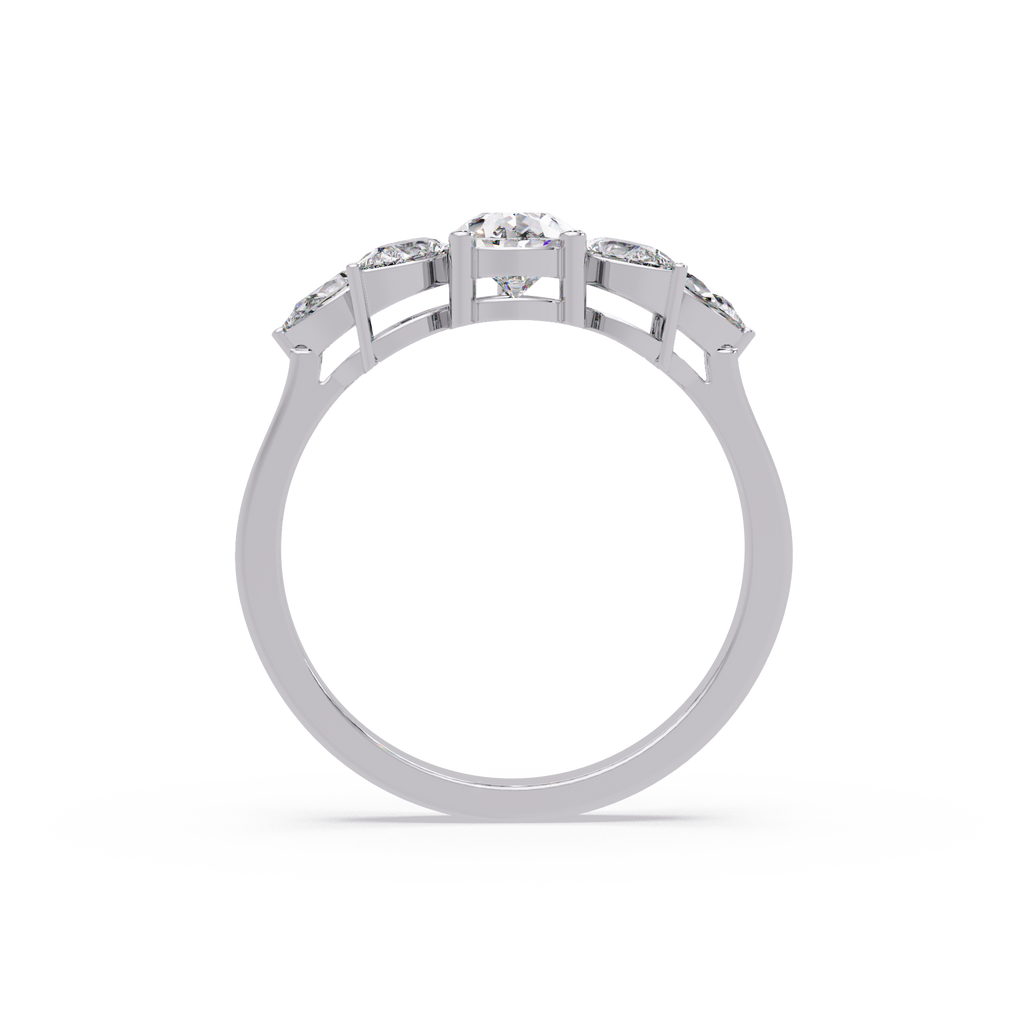 Pear Cut Nature Inspired Diamond Engagement Ring