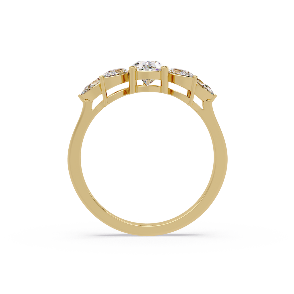 Pear Cut Nature Inspired Diamond Engagement Ring