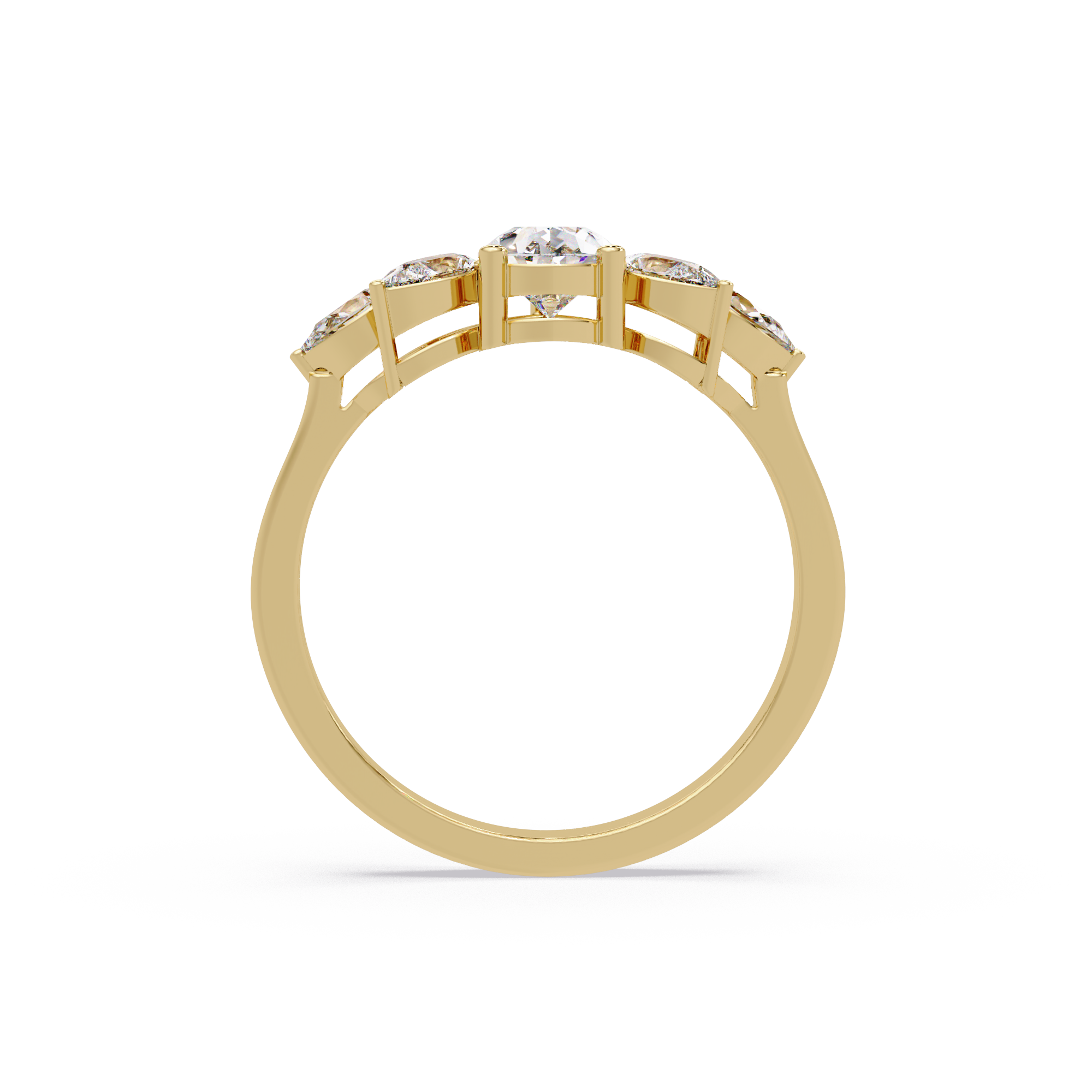 Pear Cut Nature Inspired Diamond Engagement Ring