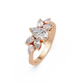 Pear Cut Nature Inspired Diamond Engagement Ring