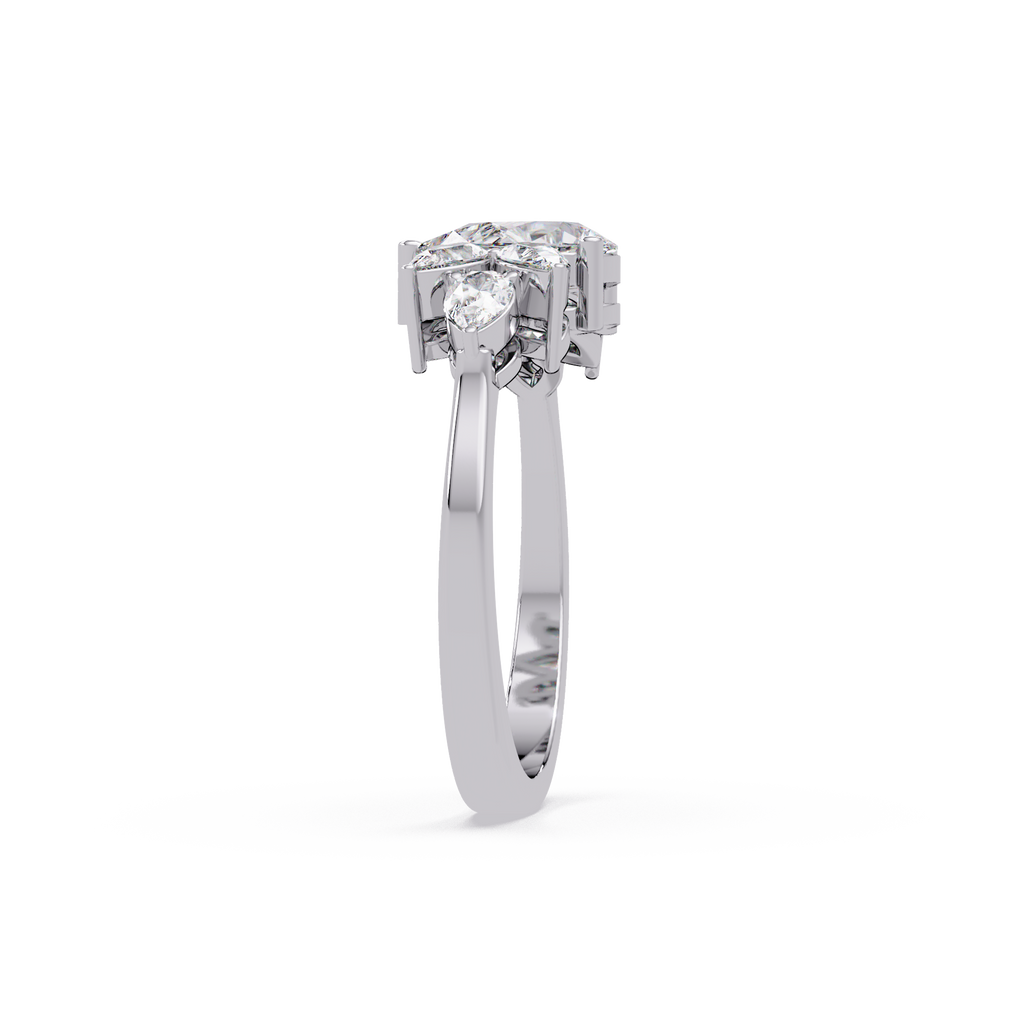 Pear Cut Nature Inspired Diamond Engagement Ring