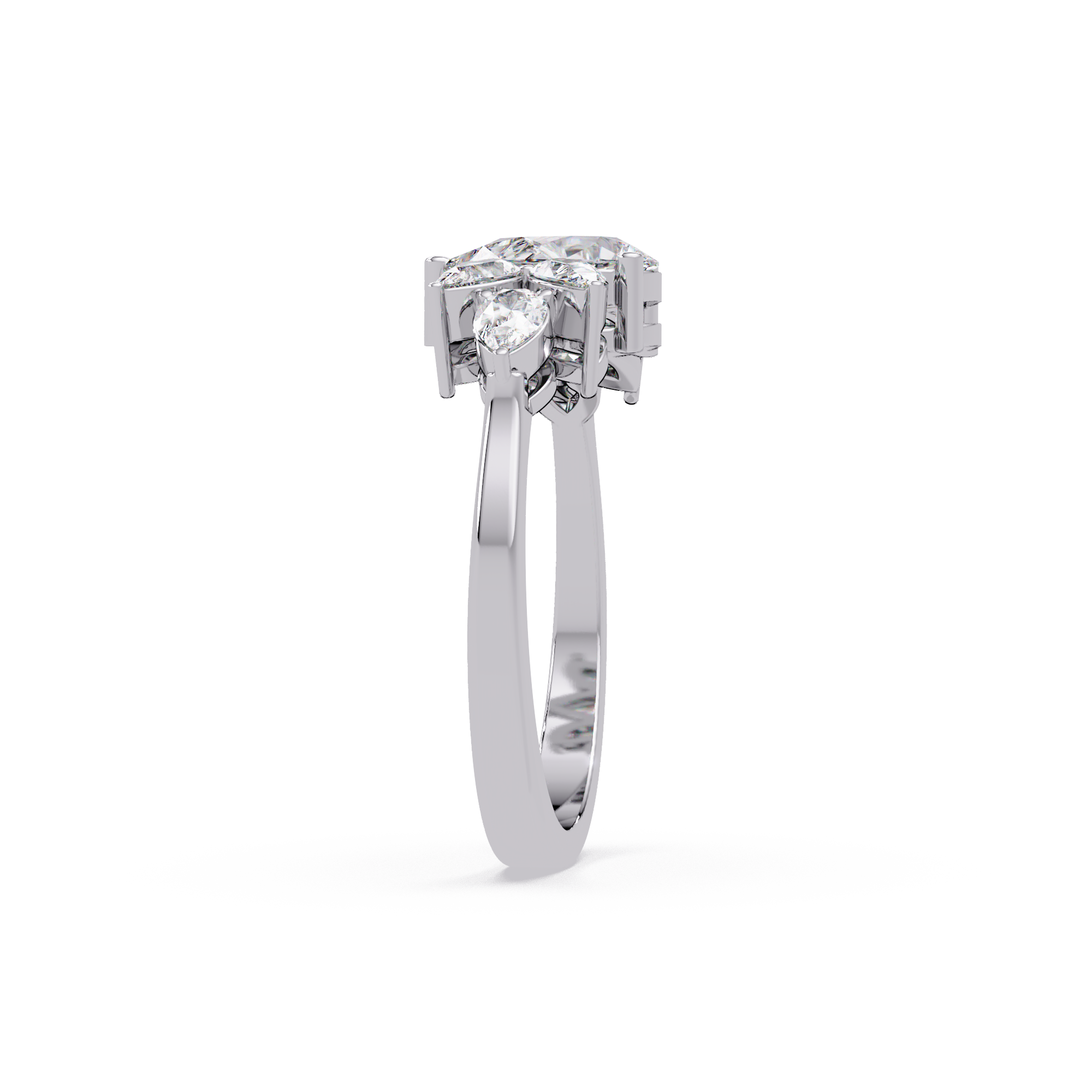 Pear Cut Nature Inspired Diamond Engagement Ring