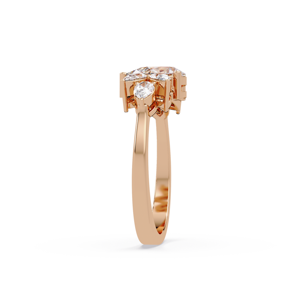 Pear Cut Nature Inspired Diamond Engagement Ring