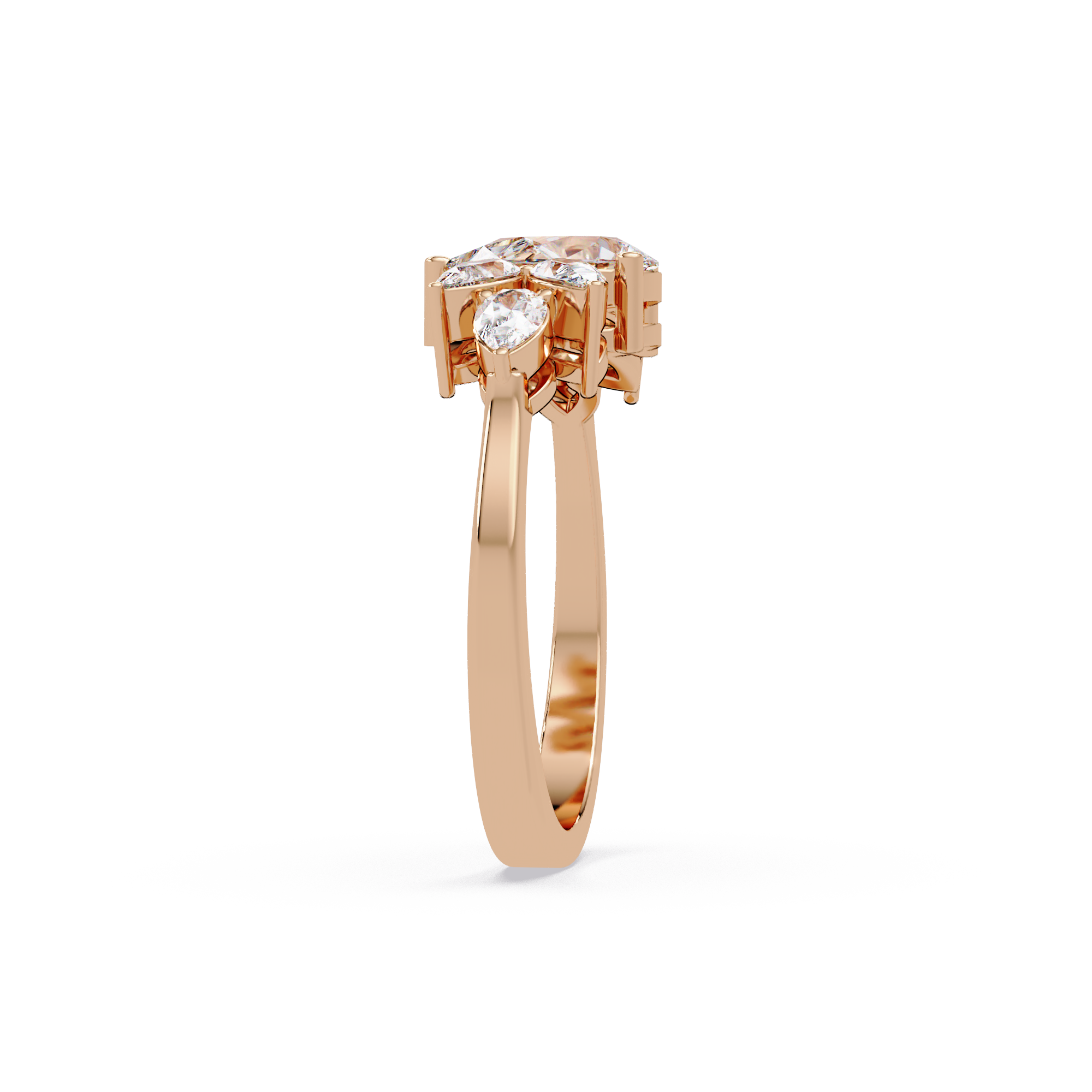 Pear Cut Nature Inspired Diamond Engagement Ring