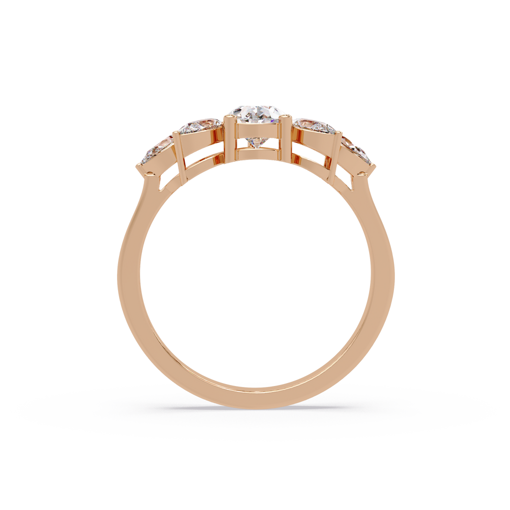 Pear Cut Nature Inspired Diamond Engagement Ring