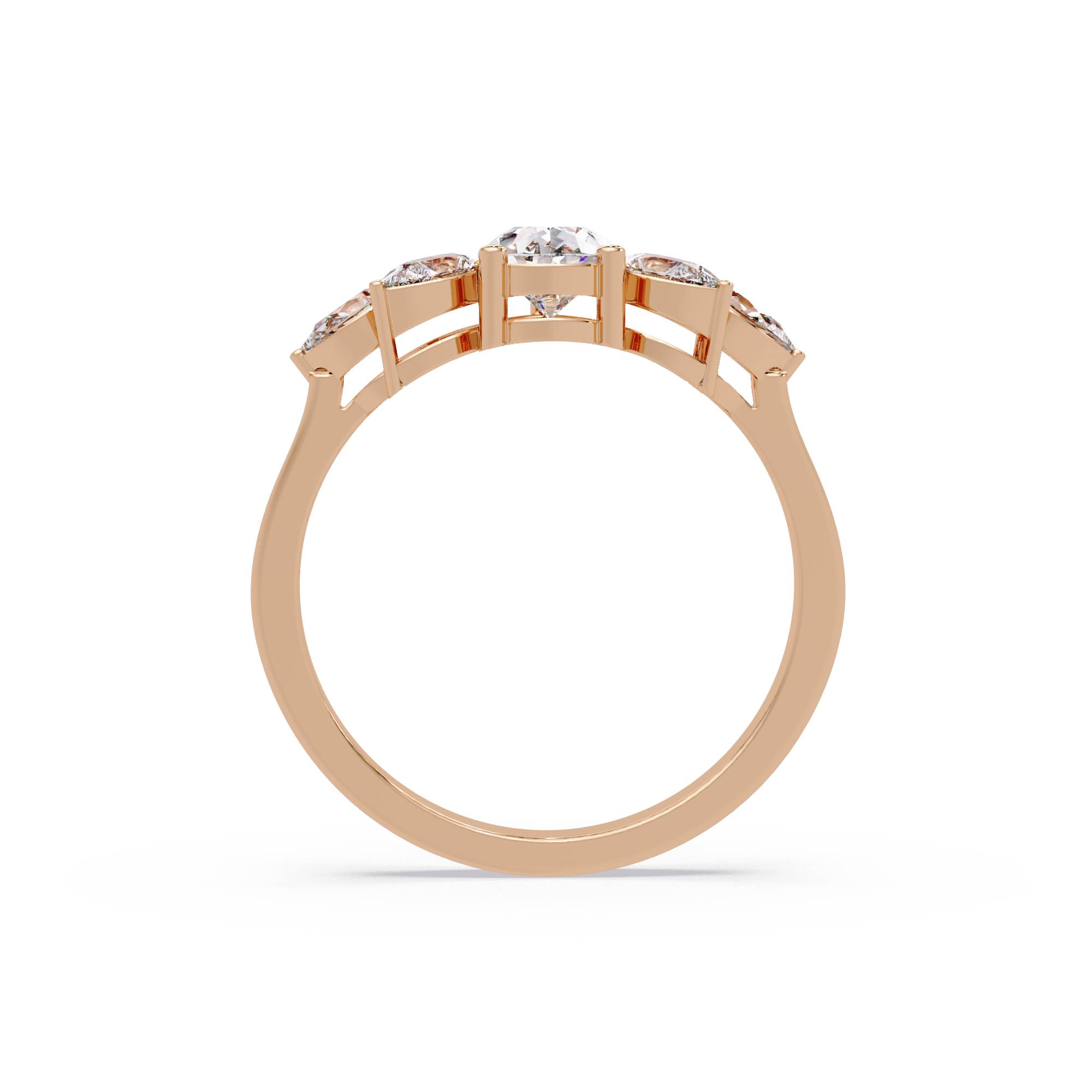Pear Cut Nature Inspired Diamond Engagement Ring