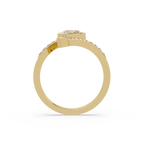 Modern Bezel Set Pear Diamond Bypass Engagement Ring