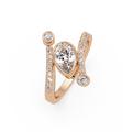 Modern Bezel Set Pear Diamond Bypass Engagement Ring
