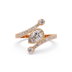 Modern Bezel Set Pear Diamond Bypass Engagement Ring
